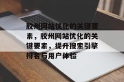胶州网站优化的关键要素，胶州网站优化的关键要素，提升搜索引擎排名与用户体验