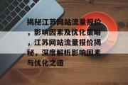 揭秘江苏网站流量报价，影响因素及优化策略，江苏网站流量报价揭秘，深度解析影响因素与优化之道