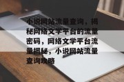 小说网站流量查询，揭秘网络文学平台的流量密码，网络文学平台流量揭秘，小说网站流量查询攻略