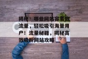 揭秘！哪些网站容易做流量，轻松吸引海量用户！流量秘籍，揭秘高效吸粉网站攻略