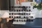 北京SEO网站优化公司的全面解析与选择，北京SEO网站优化公司大全解析，从入门到精通的全方位选择指南