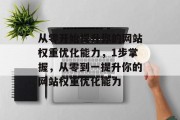 从零开始提升你的网站权重优化能力，1步掌握，从零到一提升你的网站权重优化能力