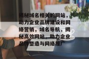 揭秘域名相关的网站，助力企业品牌建设和网络营销，域名导航，揭秘高效网站，助力企业品牌塑造与网络推广