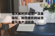深入解析网站用户流量指标，如何提升网站流量与用户活跃度