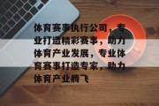 体育赛事执行公司，专业打造精彩赛事，助力体育产业发展，专业体育赛事打造专家，助力体育产业腾飞