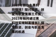 2023年做什么黑科技赚钱？探讨投资、创业与职业发展三方面，2023年如何通过黑科技实现财富增长？探索投资、创业与职业发展的机遇