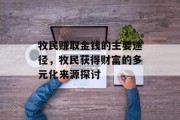 牧民赚取金钱的主要途径，牧民获得财富的多元化来源探讨