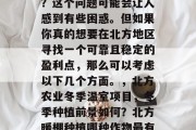 北方暖棚种植什么赚钱?这个问题可能会让人感到有些困惑。但如果你真的想要在北方地区寻找一个可靠且稳定的盈利点,那么可以考虑以下几个方面。,北方农业冬季温室项目,冬季种植前景如何?北方暖棚种植哪种作物最有可能成功 北方暖棚种植什么赚钱?这个问题可能会让人感到有些困惑。但如果你真的想要在北方地区寻找一个可靠且稳定的盈利点,那么可以考虑以下几个方面。,北方农业冬季温室项目,冬季种植前景如何?北方暖棚种植哪种作物最有可能成功