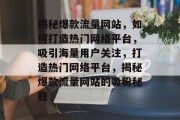 揭秘爆款流量网站，如何打造热门网络平台，吸引海量用户关注，打造热门网络平台，揭秘爆款流量网站的吸粉秘籍