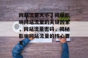 网站流量大小，揭秘影响网站流量的关键因素，网站流量密码，揭秘影响网站流量的核心要素