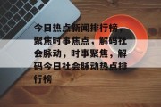 今日热点新闻排行榜，聚焦时事焦点，解码社会脉动，时事聚焦，解码今日社会脉动热点排行榜