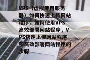 VPS（虚拟专用服务器）如何快速上传网站程序，如何使用VPS高效部署网站程序，VPS快速上传网站程序和高效部署网站程序的步骤