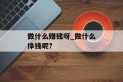 做什么赚钱呀_做什么挣钱呢?