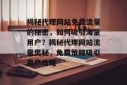揭秘代理网站免费流量的秘密，如何吸引海量用户？揭秘代理网站流量奥秘，免费策略吸引用户攻略
