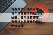 青春激荡，活力无限—青年体育赛事的魅力与价值，青年体育赛事，青春活力与精神价值的燃情演绎