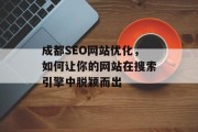 成都SEO网站优化，如何让你的网站在搜索引擎中脱颖而出