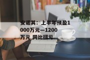 安诺其：上半年预盈1000万元―1200万元 同比扭亏
