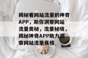 揭秘看网站流量的神奇APP，助你洞察网站流量奥秘，流量秘境，揭秘神奇APP助力洞察网站流量真相
