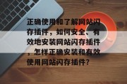 正确使用和了解网站闪存插件，如何安全、有效地安装网站闪存插件，怎样正确安装和有效使用网站闪存插件？