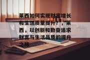 莱西如何实现财富增长和生活质量提升？，莱西，以创新和勤奋追求财富与生活品质的提升之路
