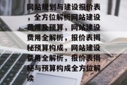 网站规划与建设报价表，全方位解析网站建设费用及预算，网站建设费用全解析，报价表揭秘预算构成，网站建设费用全解析，报价表揭秘与预算构成全方位解读