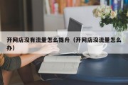 开网店没有流量怎么提升（开网店没流量怎么办）