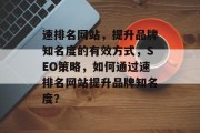速排名网站，提升品牌知名度的有效方式，SEO策略，如何通过速排名网站提升品牌知名度？