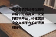 电子商务网站开发原则详解，打造高效、安全的购物平台，构建高效安全电商平台的开发原则解析
