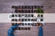 揭秘点击网站流量软件，如何有效提升网站流量与用户访问量，点击网站流量软件揭秘，解锁高效提升网站流量与访问量的秘密