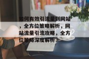 如何有效引流量到网站，全方位策略解析，网站流量引流攻略，全方位策略深度解析