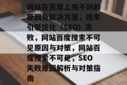 网站在百度上搜不到的原因及解决方案，搜索引擎优化（SEO）失败，网站百度搜索不可见原因与对策，网站百度搜索不可见，SEO失败原因解析与对策指南