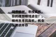 探寻柳州,寻找商机,你的理想赚钱途径?,柳州市寻找商机,机会与挑战并存 探寻柳州,寻找商机,你的理想赚钱途径?,柳州市寻找商机,机会与挑战并存