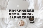 揭秘个人网站运营流量提升之道，流量秘籍，个人网站运营提升攻略