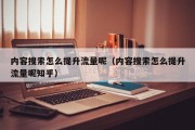 内容搜索怎么提升流量呢（内容搜索怎么提升流量呢知乎）