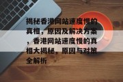 揭秘香港网站速度慢的真相，原因及解决方案，香港网站速度慢的真相大揭秘，原因与对策全解析