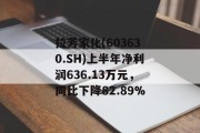 拉芳家化(603630.SH)上半年净利润636.13万元，同比下降82.89%