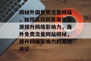 揭秘外国免费流量网站，如何高效利用海外资源提升网络影响力，海外免费流量网站揭秘，提升网络影响力的高效途径