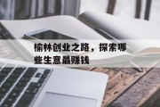 榆林创业之路，探索哪些生意最赚钱