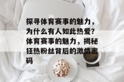 探寻体育赛事的魅力，为什么有人如此热爱？体育赛事的魅力，揭秘狂热粉丝背后的激情密码