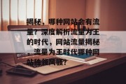 揭秘，哪种网站会有流量？深度解析流量为王的时代，网站流量揭秘，流量为王时代哪种网站独领风骚？