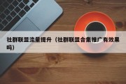 社群联盟流量提升（社群联盟合集推广有效果吗）