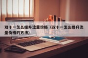 双十一怎么提升流量价格（双十一怎么提升流量价格的方法）
