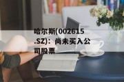 哈尔斯(002615.SZ)：尚未买入公司股票