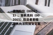 高鸿股份（000851）、首航高科（002665）投资者索赔案再向法院提交立案