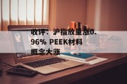 收评：沪指放量涨0.96% PEEK材料概念大涨