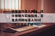 百度高效录入网站，优化策略与实操指南，百度高效网站录入与SEO优化实战手册