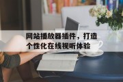 网站播放器插件，打造个性化在线视听体验