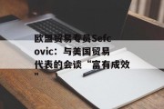欧盟贸易专员Sefcovic：与美国贸易代表的会谈“富有成效”