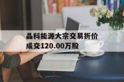 晶科能源大宗交易折价成交120.00万股