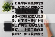 上海是中国的经济中心，也是中国最重要的金融、贸易和科技中心之一。在上海市工作，有许多可以赚取收入的途径。以下是一些在上海找工作并实现高收入的建议。，上海工作的高薪职业，如何获得成功的工作与收入